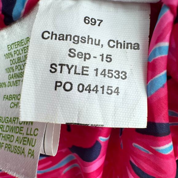 Lilly Pulitzer Isabelle puffer vest down filled XS zip front quilted navy blue - Picture 12 of 12